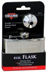 Collins Classic Shape Stainless Steel Flask 4 Oz.