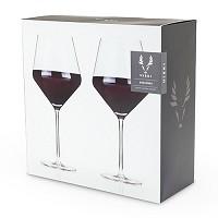 Viski Crystal Burgundy Glass 2Pk