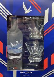 Grey Goose Vodka With Stemless Martini Glasses (750ml) (750ml)